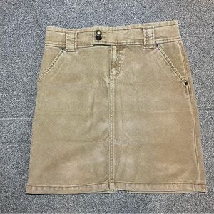 Vintage Gap Corduroy Skirt Womens Size 6 Tan Stretch Knee length Slash Pockets